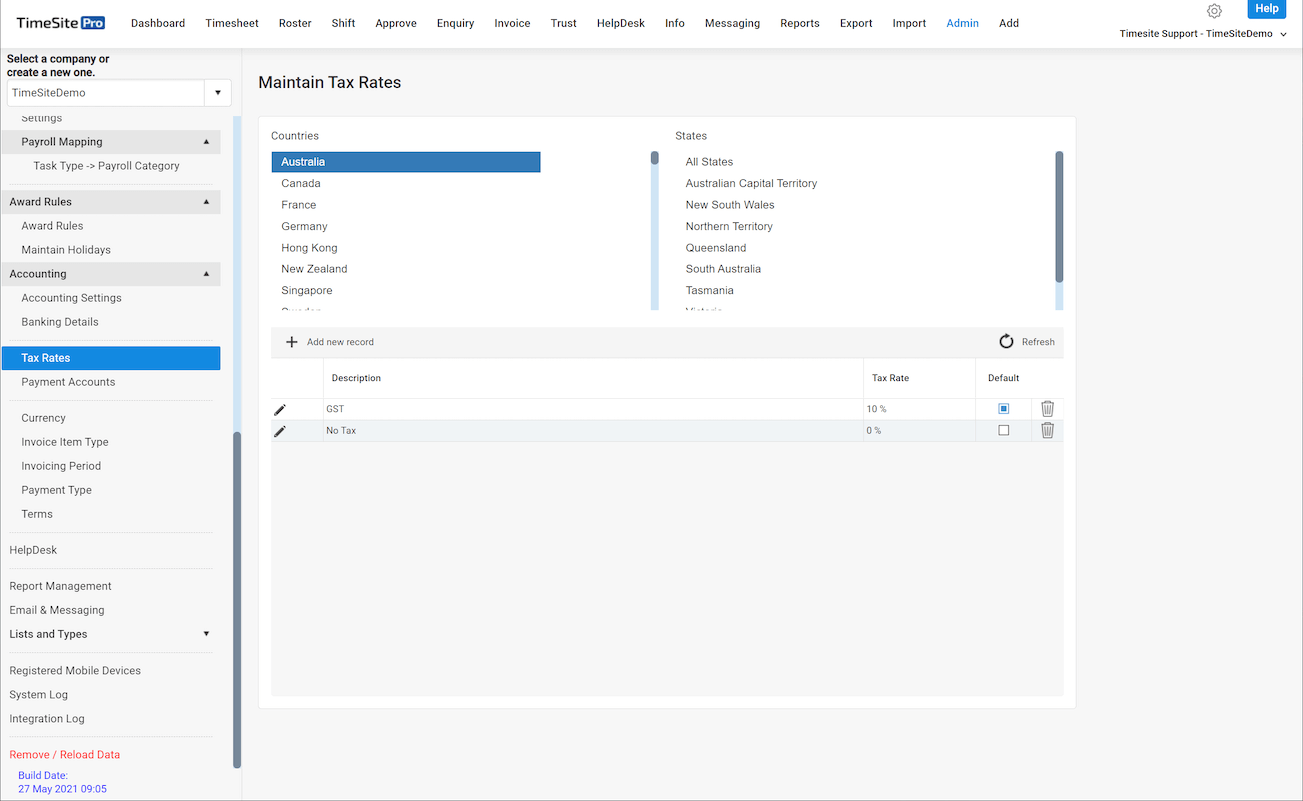 configuration acounting tax