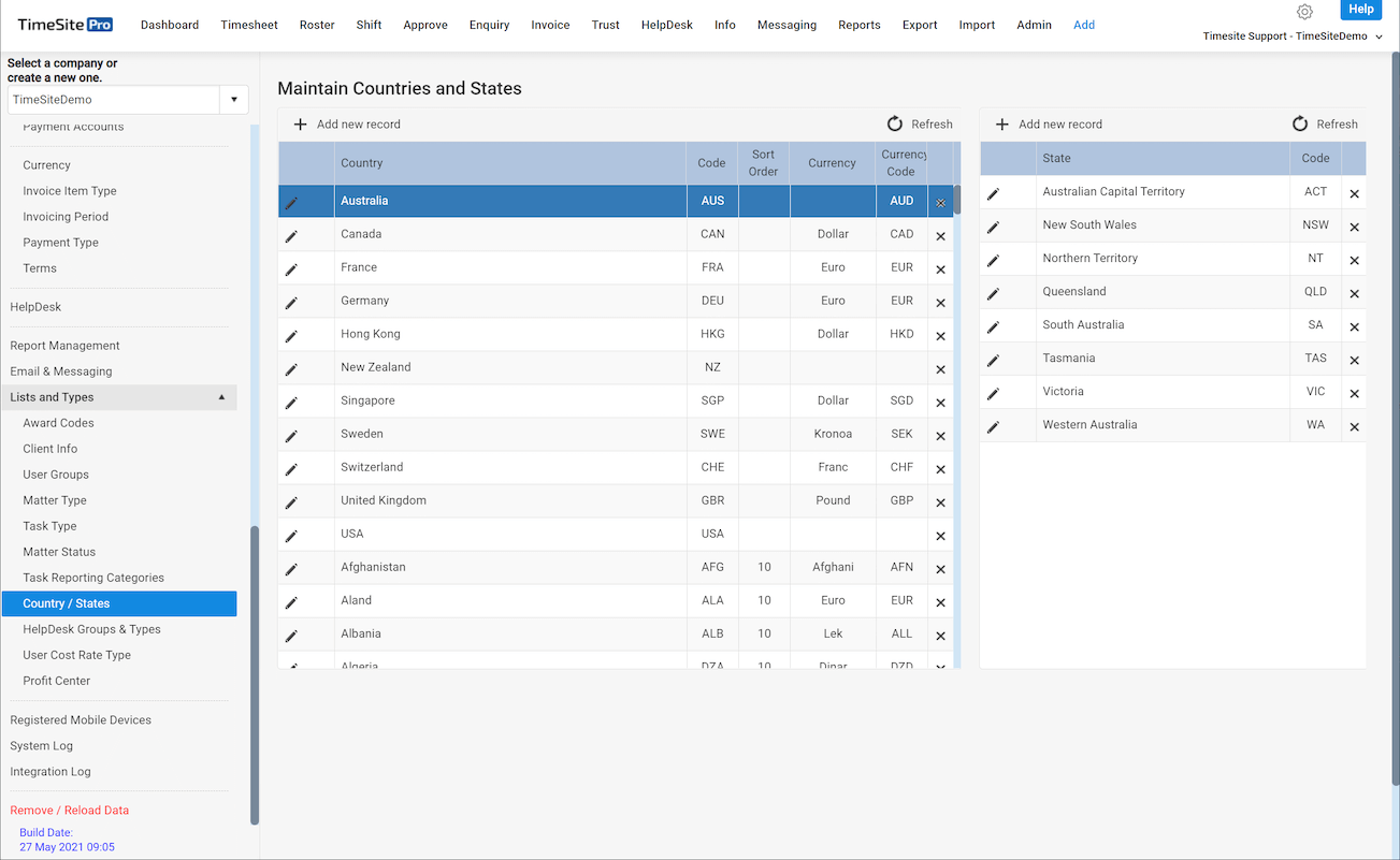 configuration lists and types