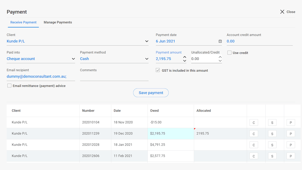 Invoice Collect Payment
