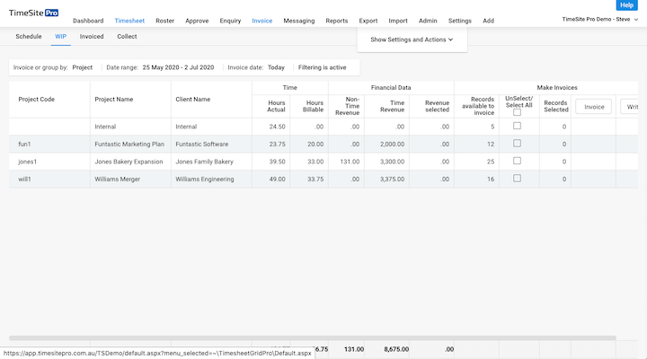Invoice WIP