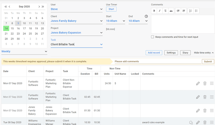 Timesheet and Track expenses