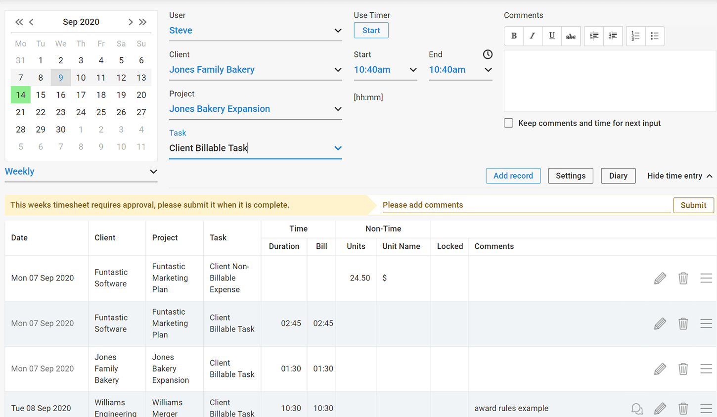 Web Timesheet Software Integration