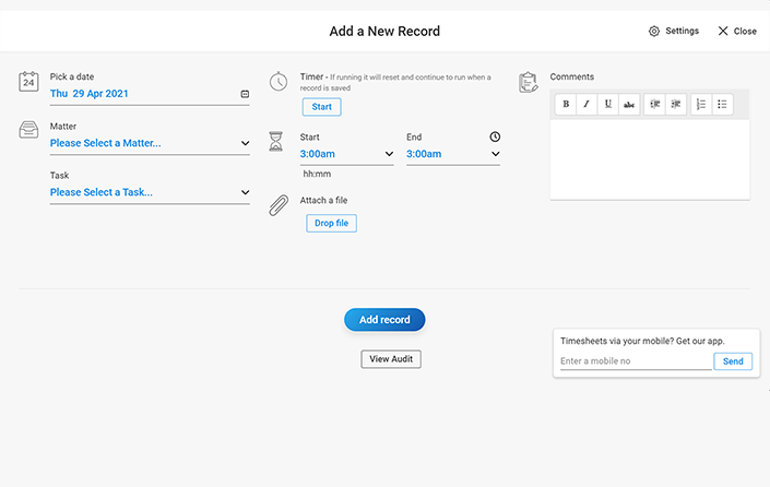 timesheet add record