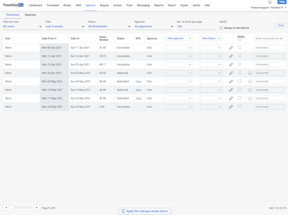 Submit, Review, Approve & Authorise