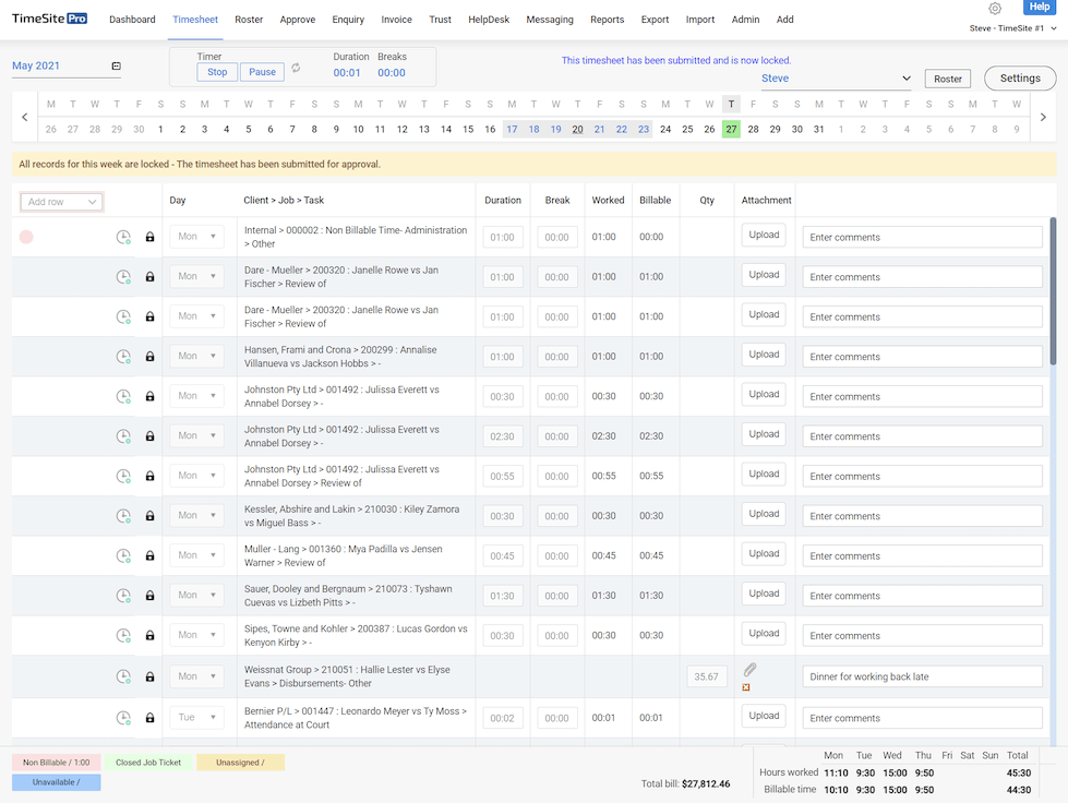 timesheet weekly simple